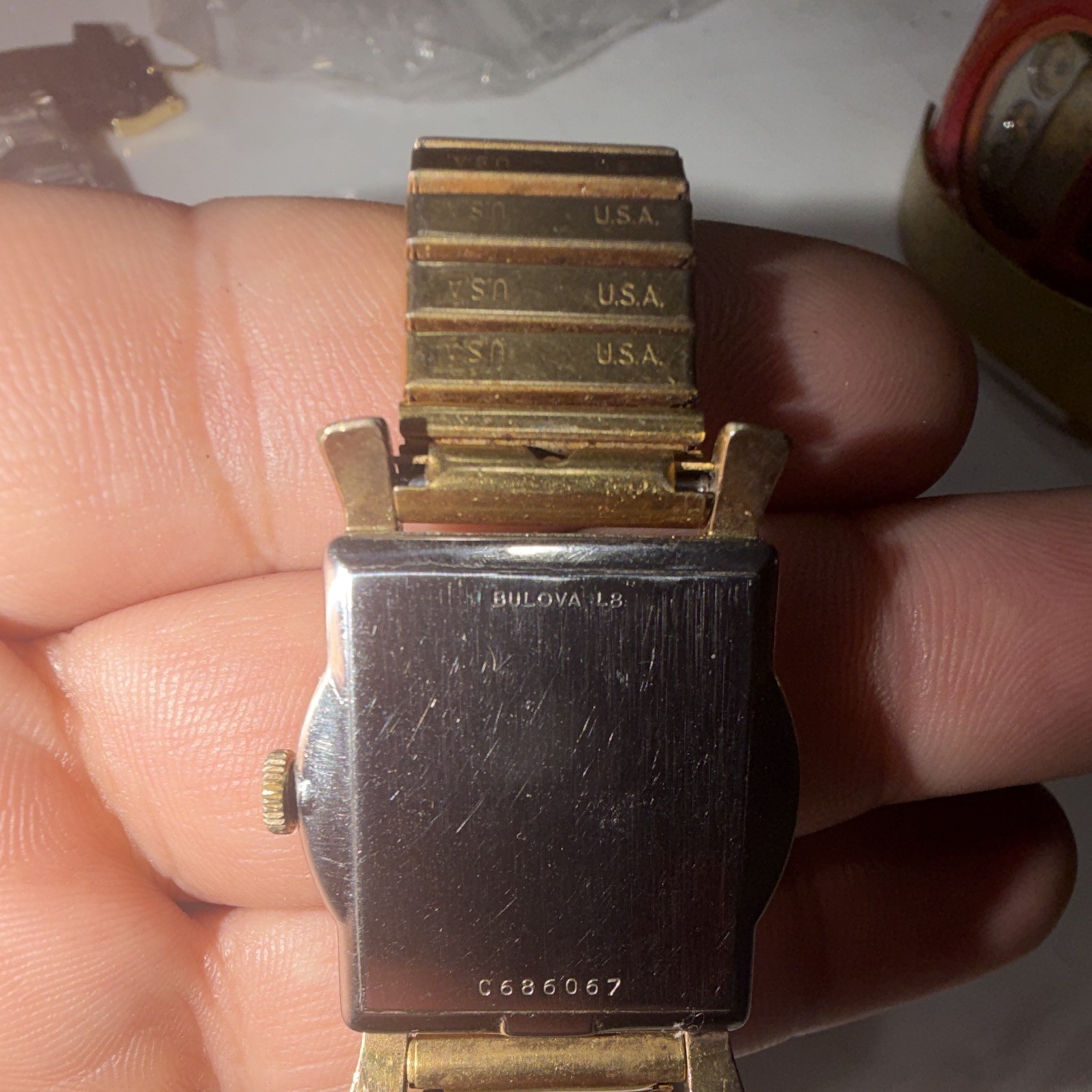 Vtg 1958 Bulova Senator H Scalloped Case Salmon Dial Men’s Watch 10K RGP RUNNING
