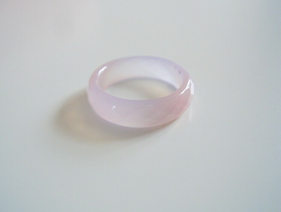 Ring Band Ring Pink Faceted Gemstone 2.0 G/Size 55 (Approx. Ø 17.5 Mm)/B: 0.6 Cm