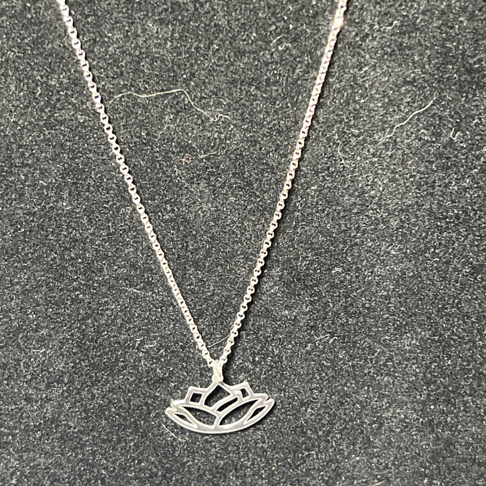 Sterling Silver Dyadema Italy 2 cm Lotus Flower Necklace Adj 16-18 In