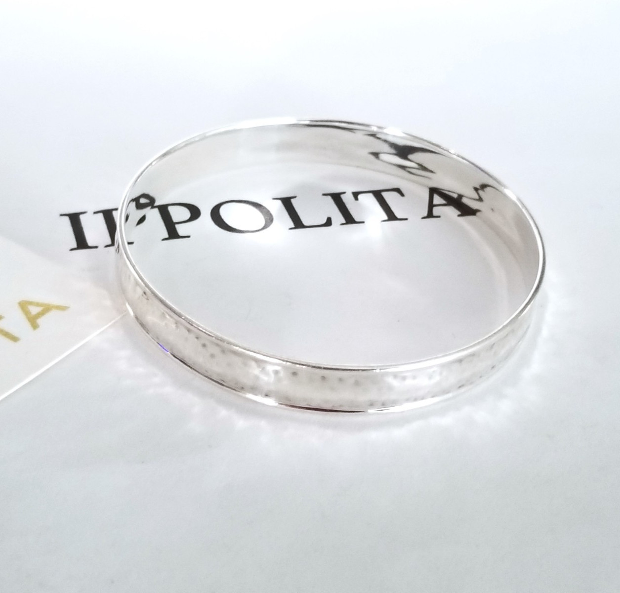 IPPOLITA – Glamazon Hammered 9mm Sterling Silver Bangle Bracelet – Pristine!