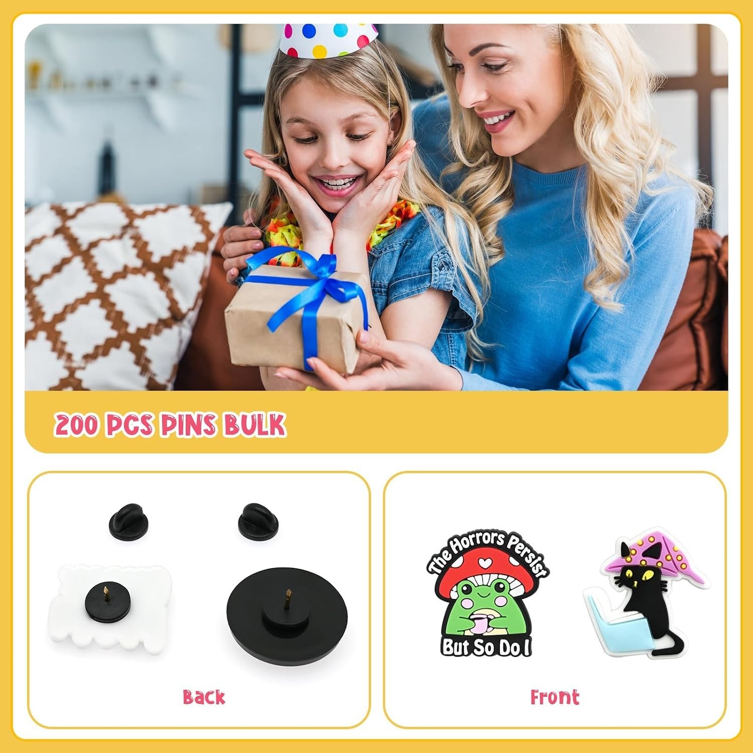 200 PCS Cute Pins Bulk, Funny Backpack Pin Aesthetic Lapel Pin Set Brooch Pin…