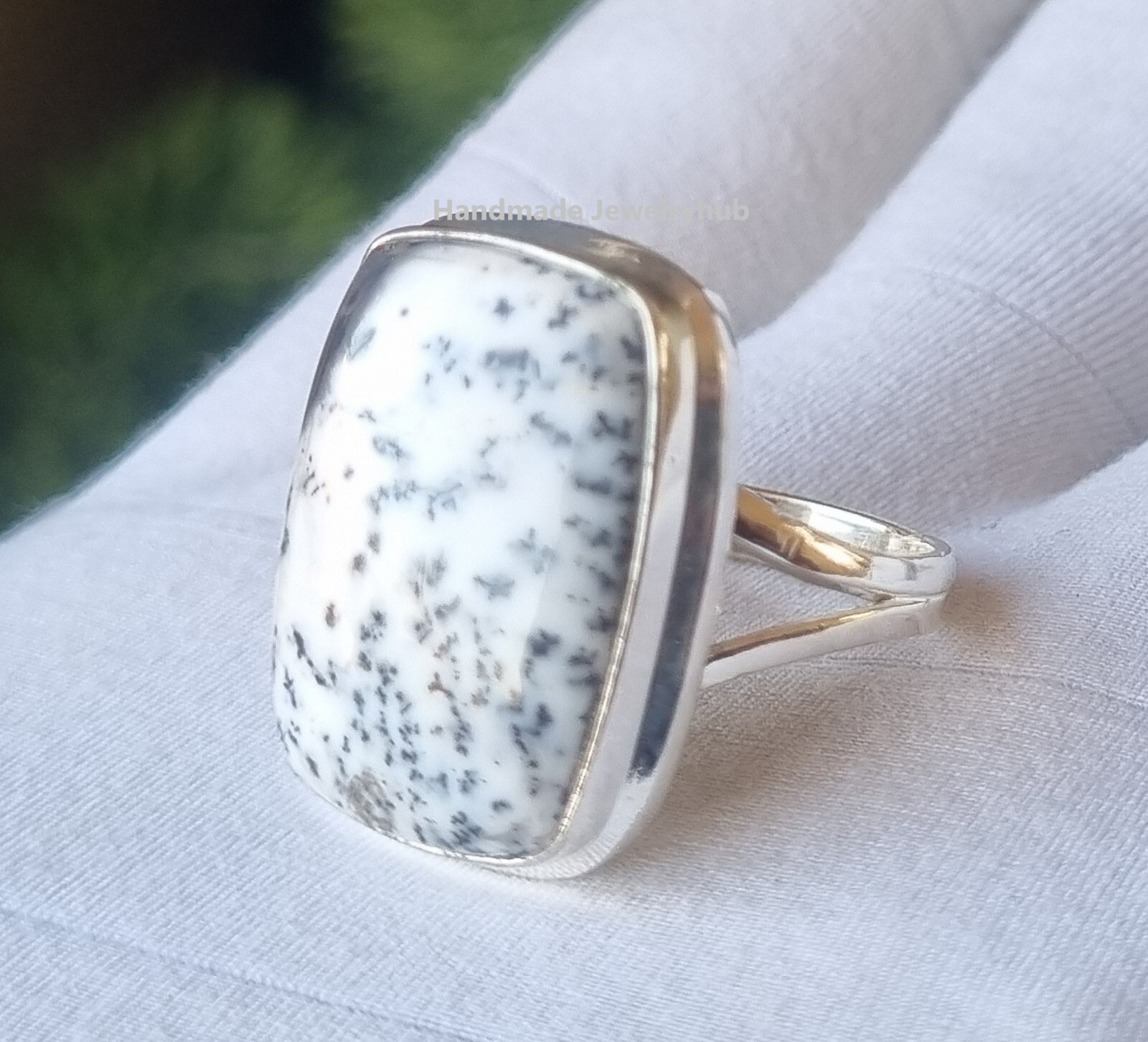 Dendrite Opal Gemstone 925 Sterling Silver Handmade Ring Same as Picture PG3150