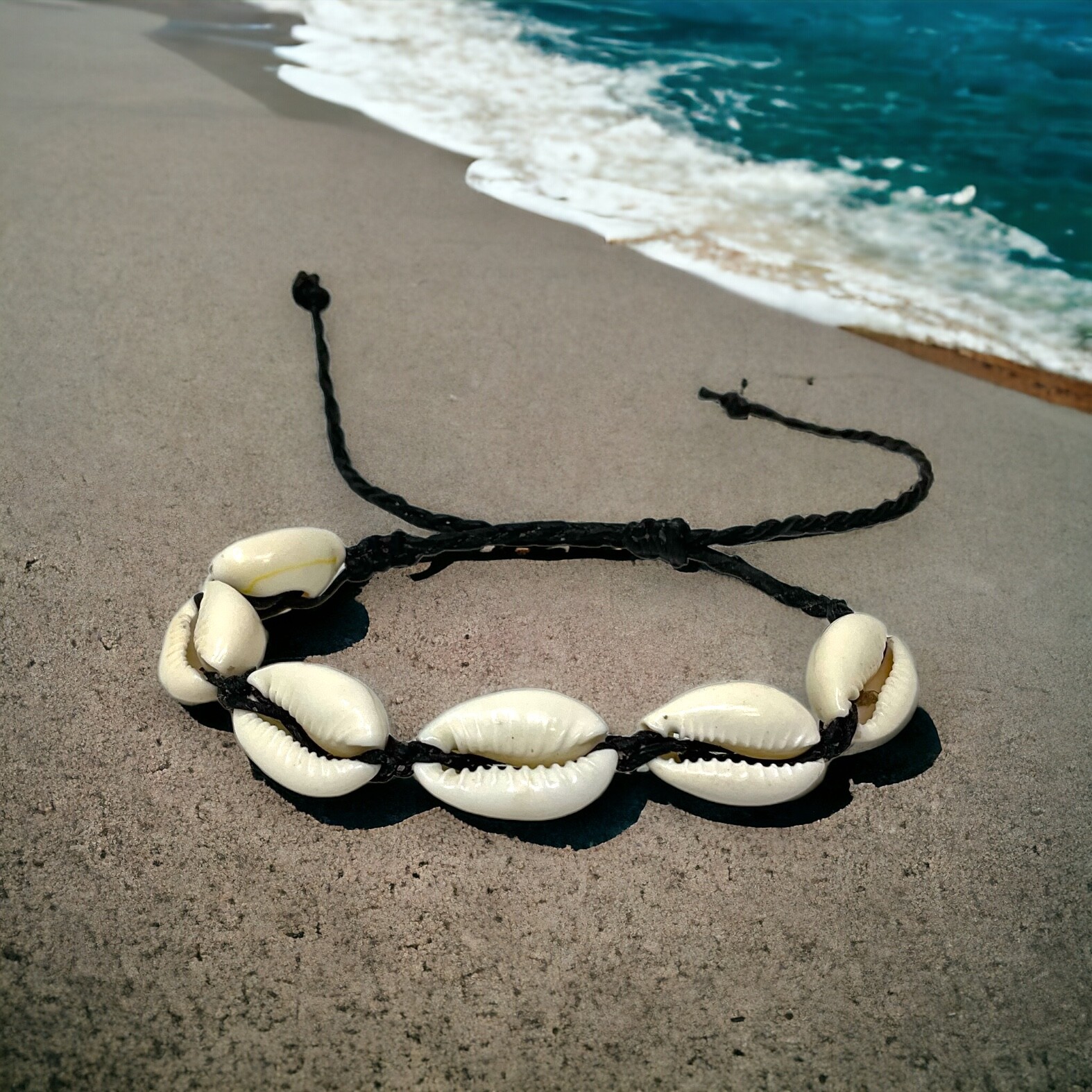 Adjustable Cowrie Shell Bracelet/Anklet – Versatile Handmade Seashell Jewelry
