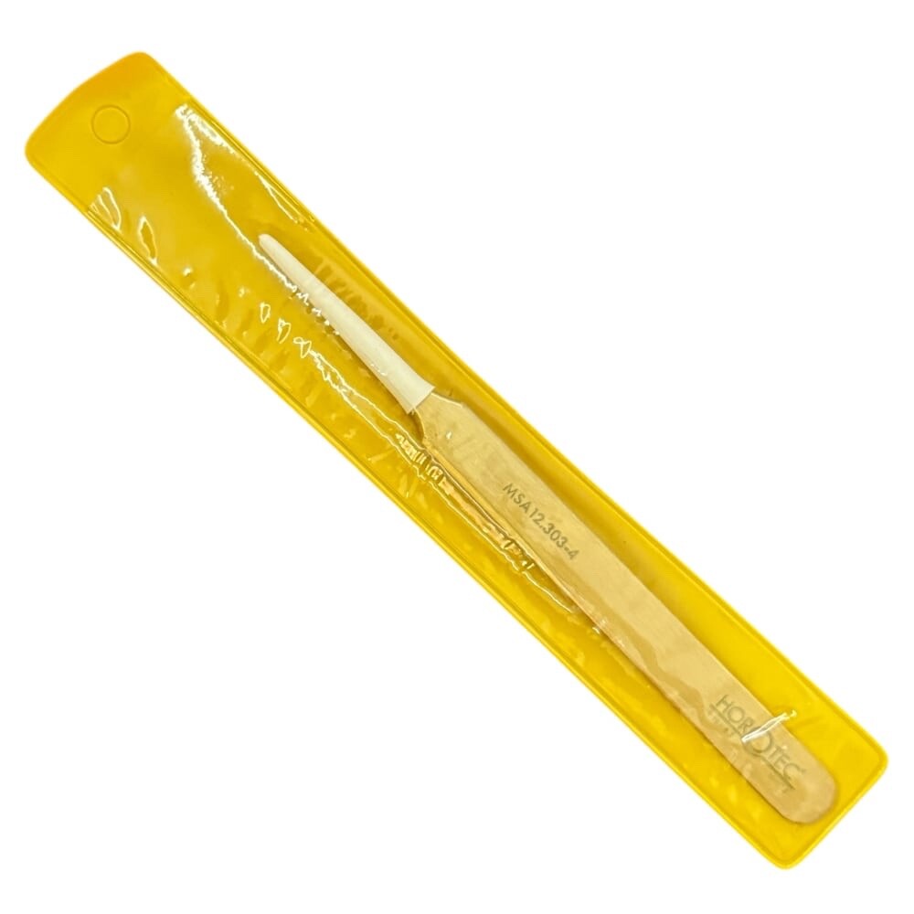 Horotec MSA12.303-4 brass tweezer with long and fine tips for hairsprings, 110mm
