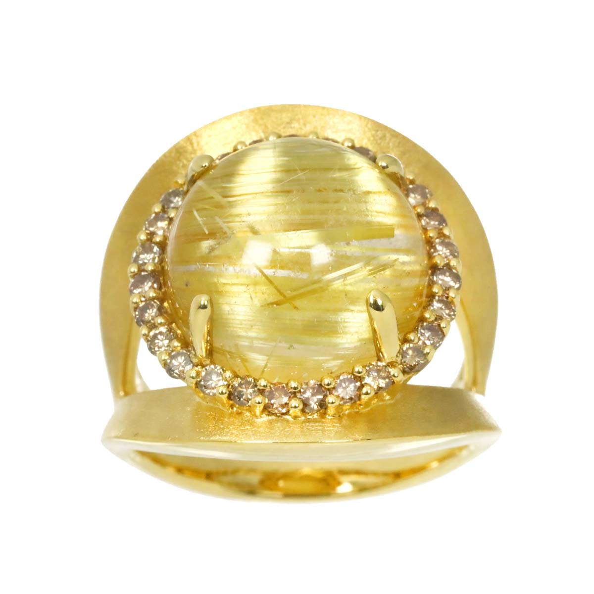 Rutile Quartz 10.00ct Diamond 0.55ct Ring 18K YG Yellow Gold 750 6(US) 90329823