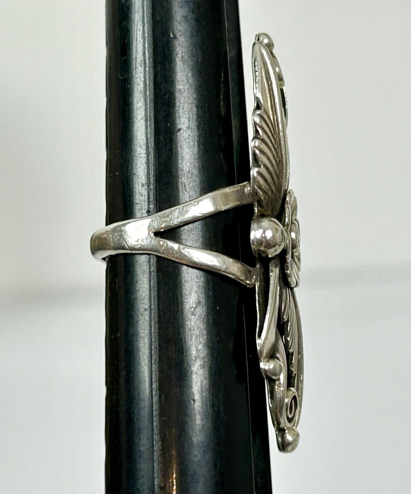 Native American AJ Platero Sterling Silver Flower Statement Ring Size 7