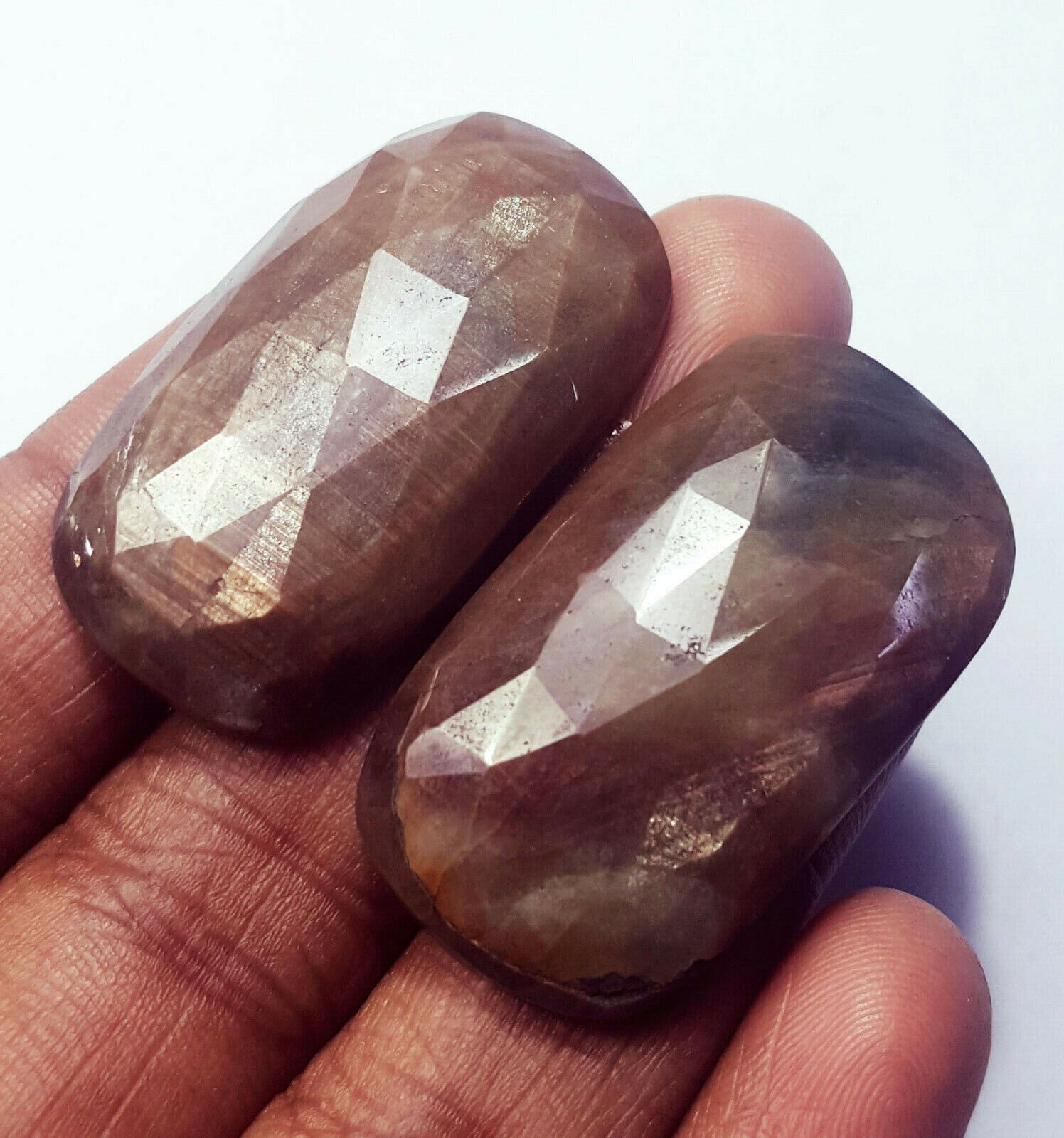 100% Natural Bi-Color Sapphire Loose Gemstone 58.85 & 58.05 Ct With Free Gift