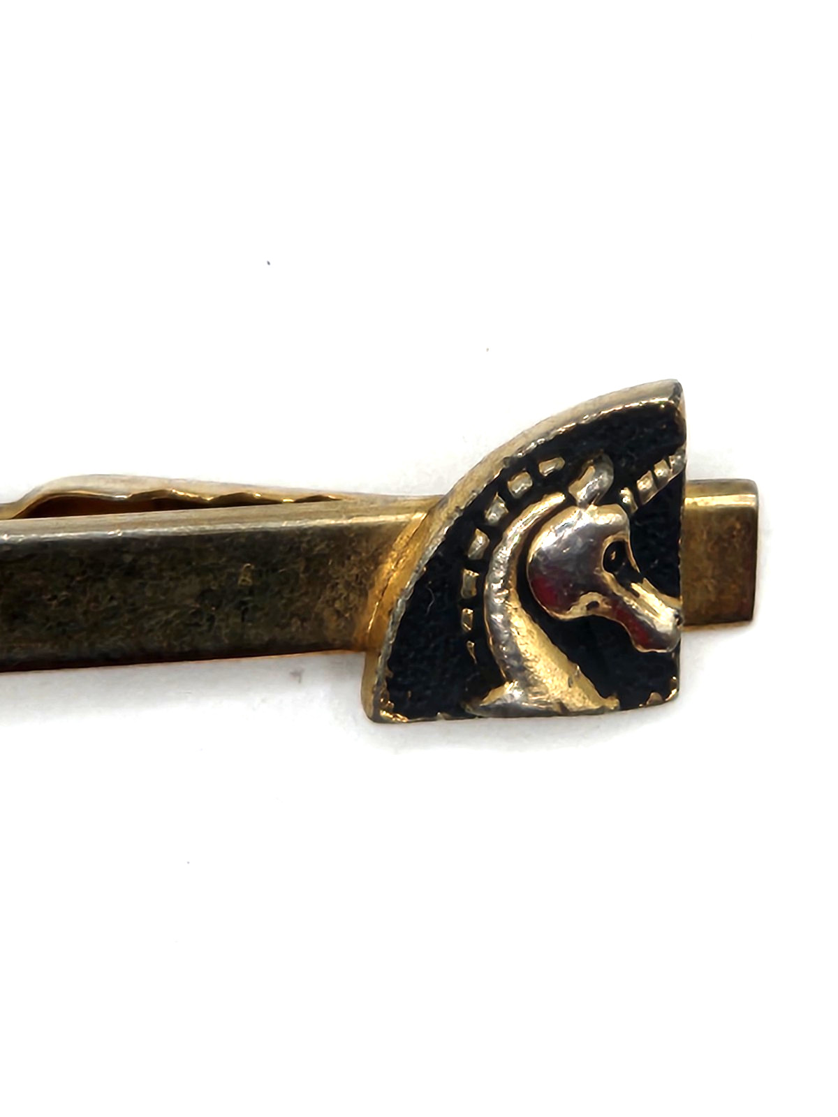 Vintage Silver Tone Unicorn Motif Tie Clasp MCM Unique Whimsical