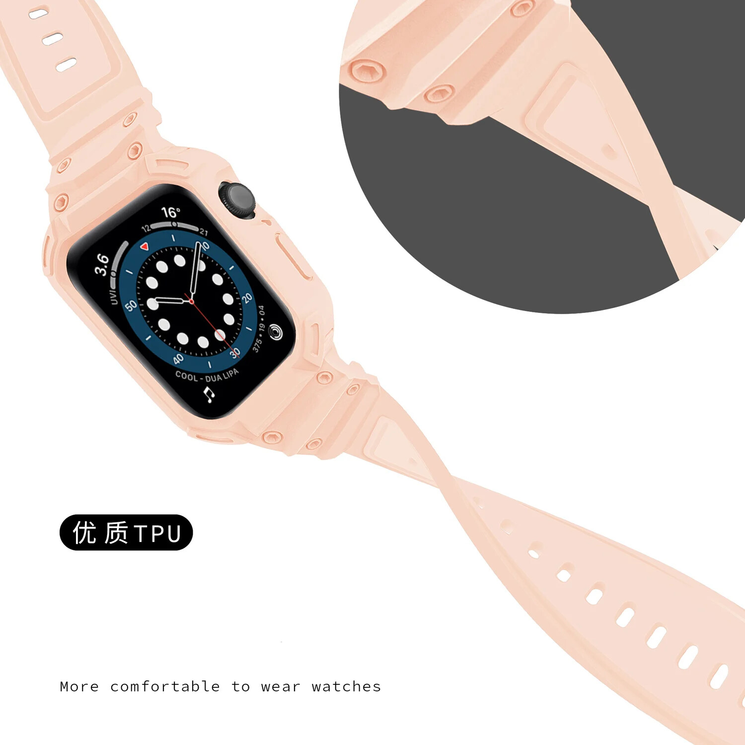 Protect TPU Rubber Case for Apple Watch Strap Series 10 42 46mm Watch Band Cover