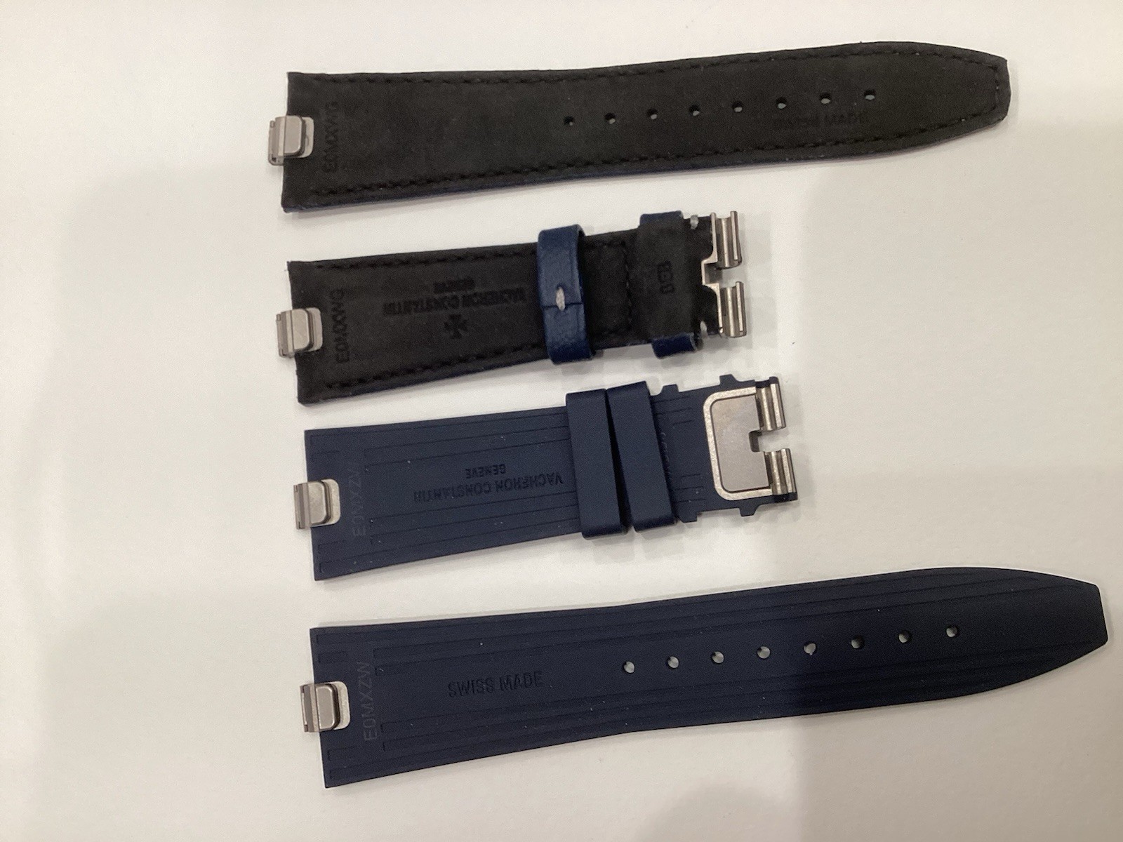 Vacheron Constantin Overseas Gen3 Pair Blue Leather & Rubber Watch Strap OEM