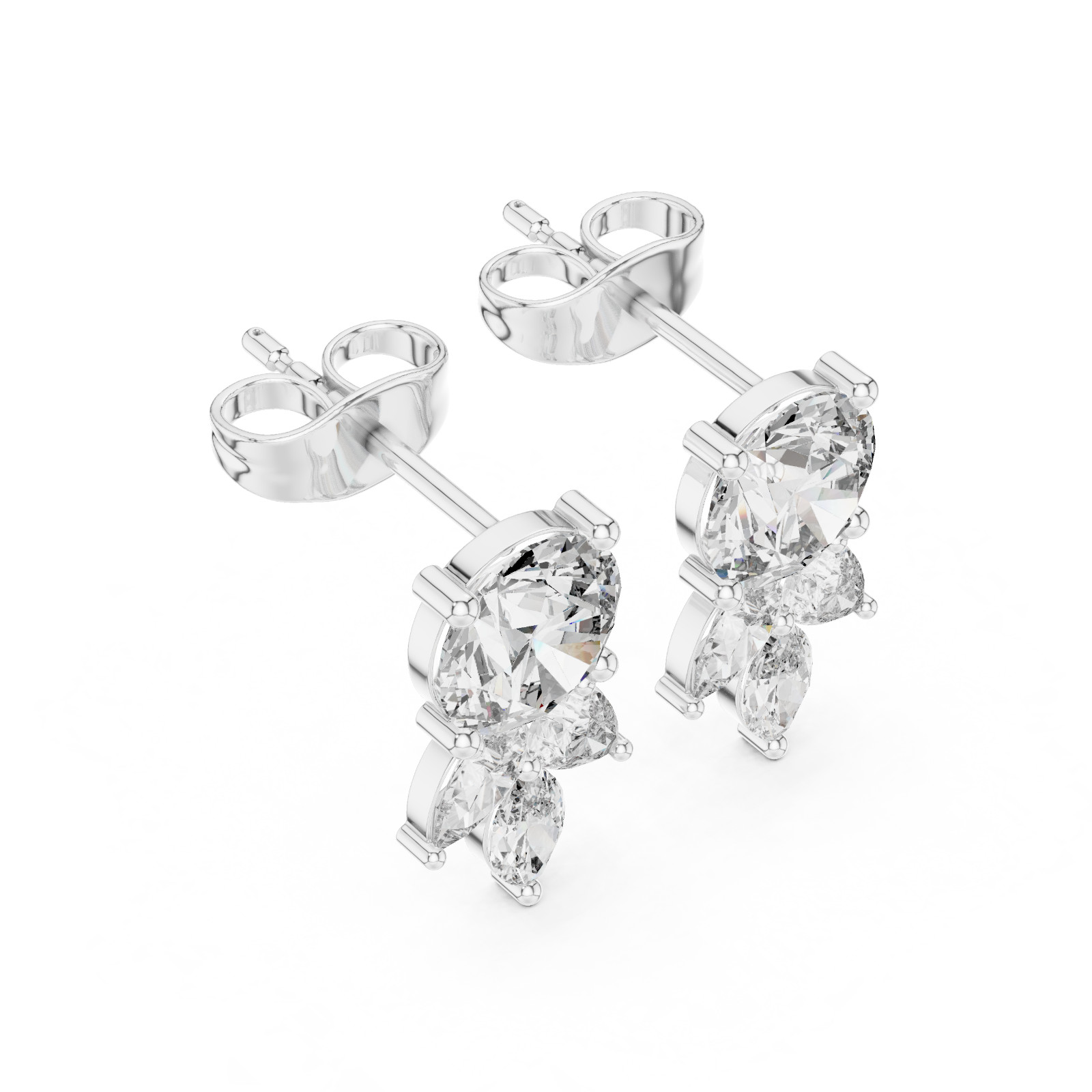 TCW 2.5 Ct Natural Diamond Round Elegance Precision Studs Earrings 14k Gold Over