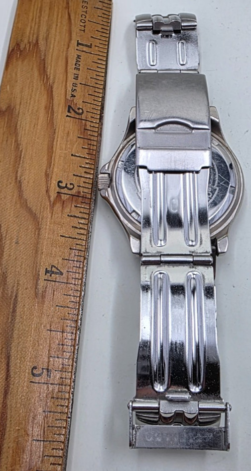 Vintage GUESS Waterpro Men’s Watch 3-Eye Multifunction Silver Tone NEW BATTERY