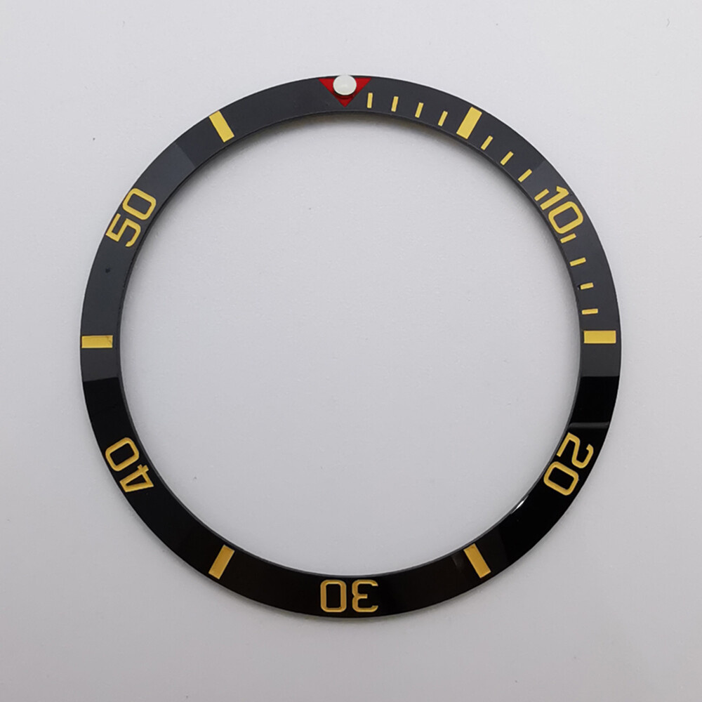 34mm aluminum/ceramic watch bezel insert fit Corgeut 36mm automatic watch case