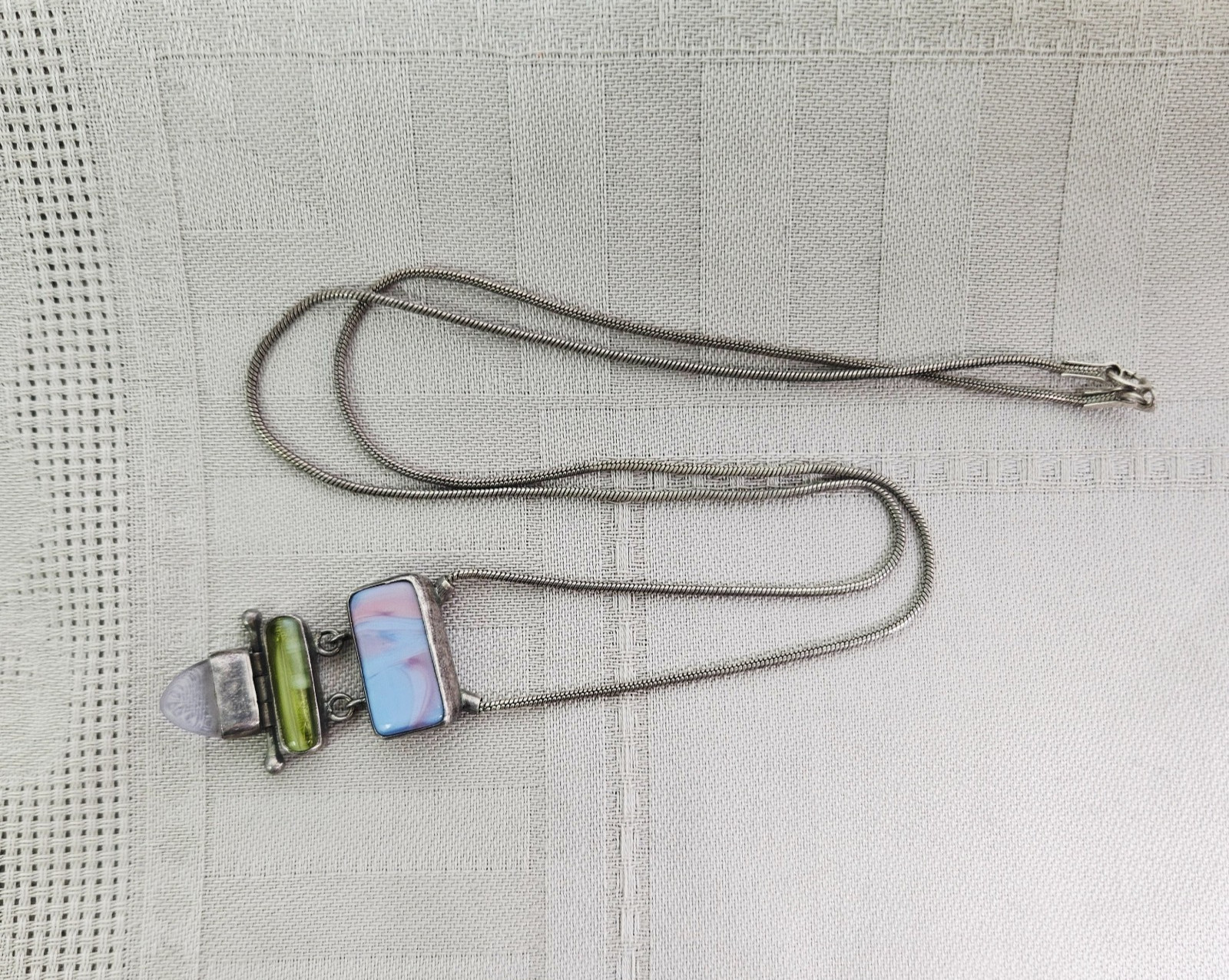 Vintage JLR Mexico Sterling Silver Dangle Pendant Necklace Juvento Reyes Signed