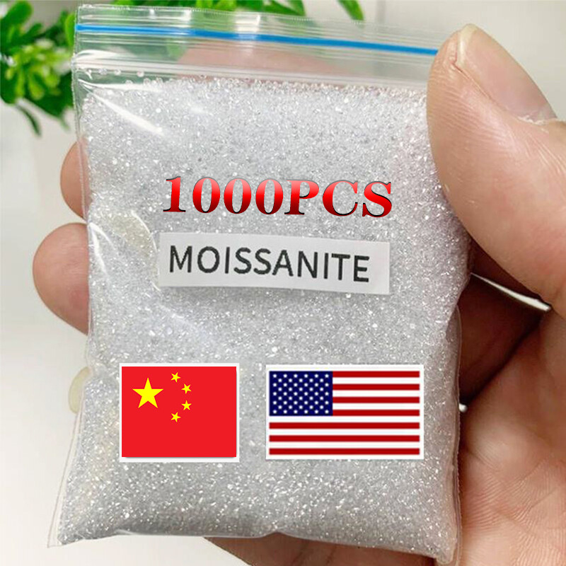 10-100Pcs White D Color Loose Moissanite Stone Round VVS1 0.7-3.0MM For Jewelry