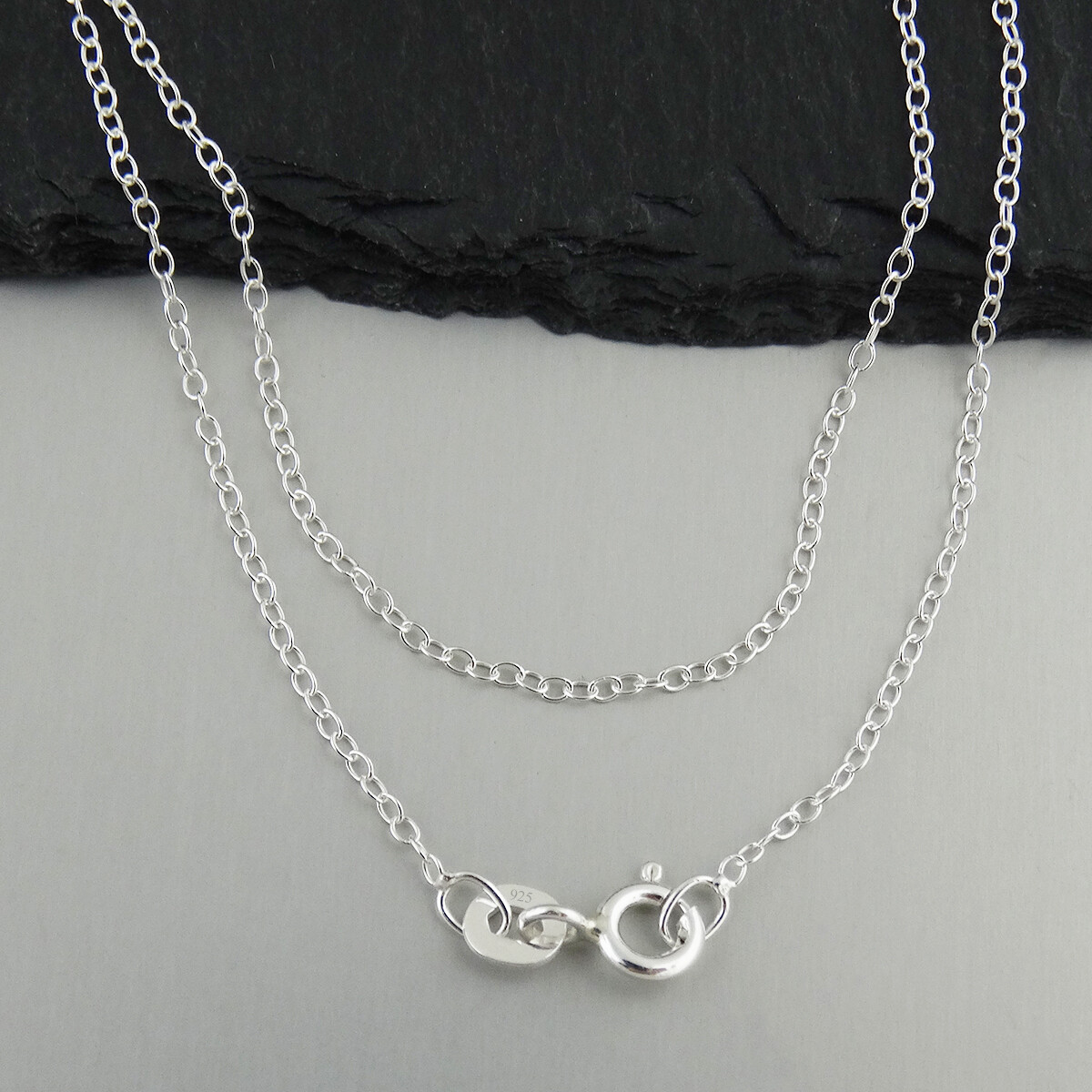 1mm Cable Chain Necklace – 925 Sterling Silver -16″, 18″, 20″ Rolo Dainty Thin