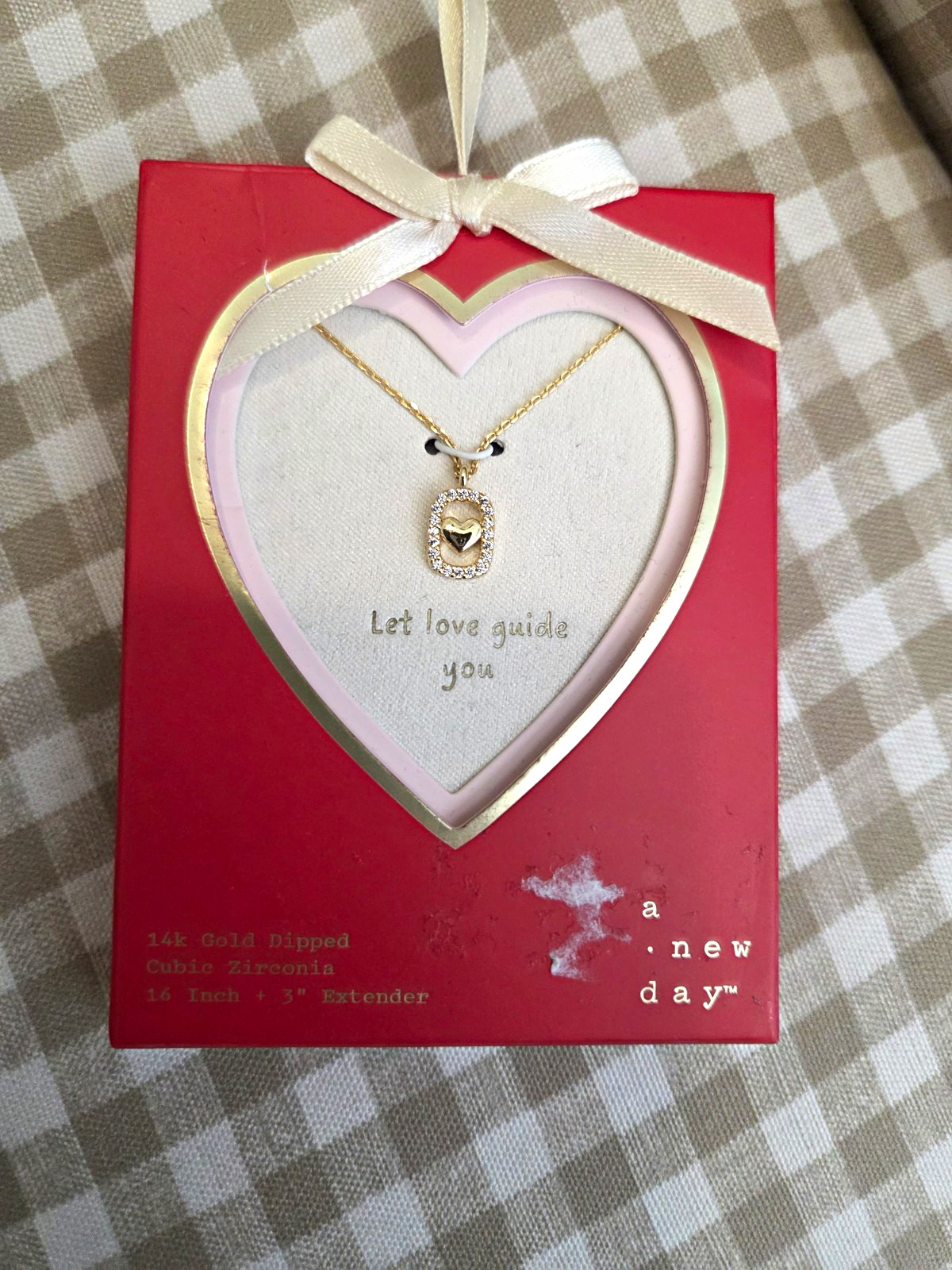 A New Day 14K Gold Dipped Pendant Necklace 16+3″ Love