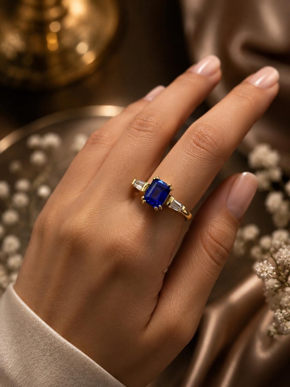 Royal Blue Sapphire Silver Ring Luxury Elegance for Every Occasion