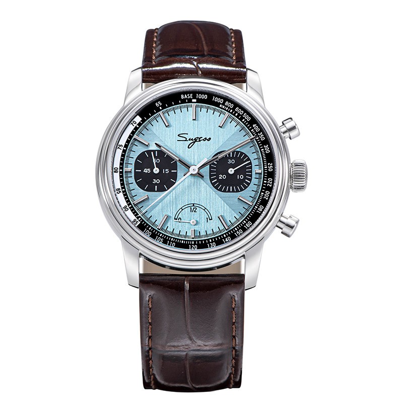 Seagull Movement Mechanical Chronograph Sapphire Case Watch Noctilucent ST412