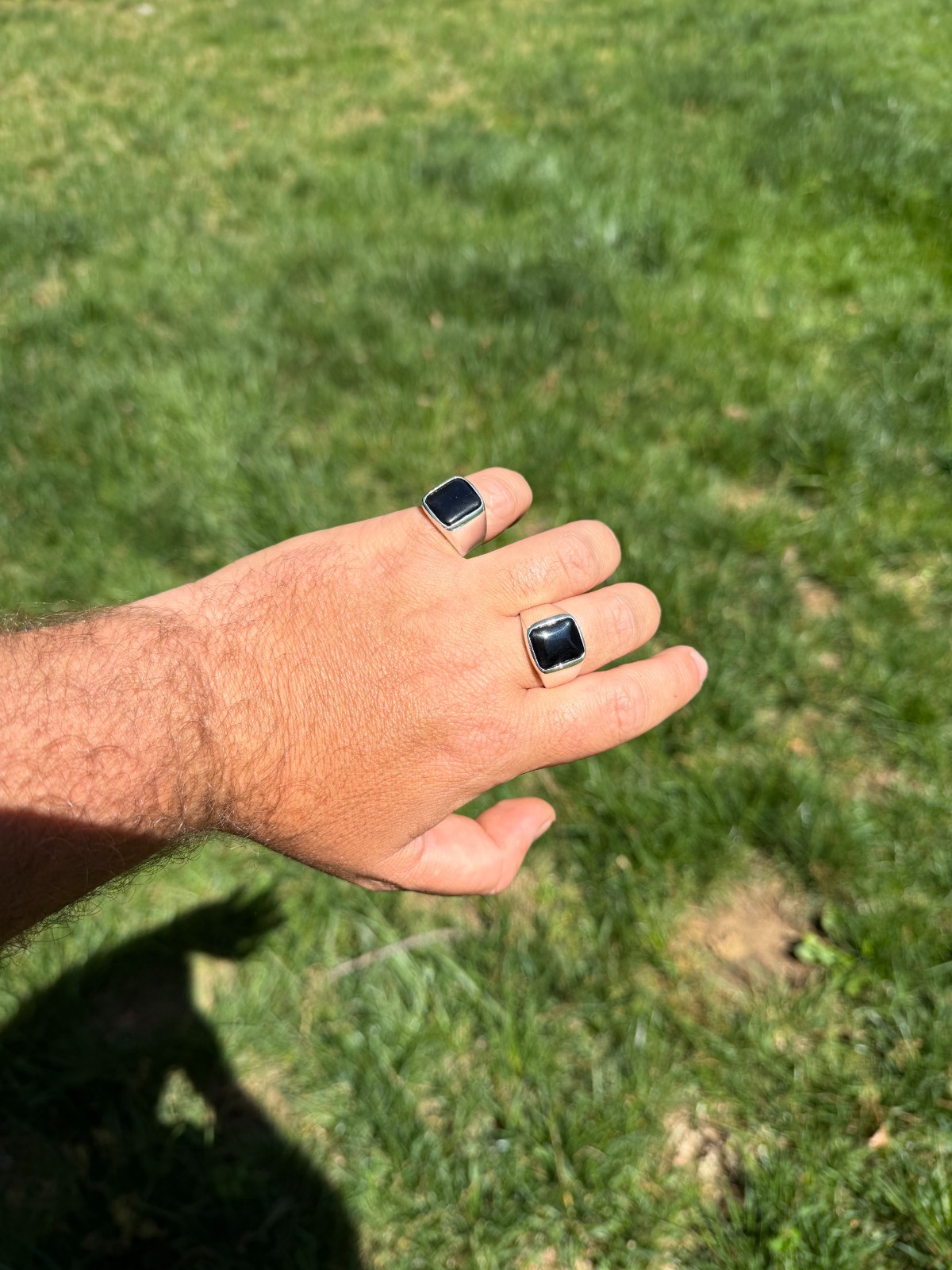 Handmade Men’s Black Onyx Ring in Real 925 Sterling Silver Natural Gem Stone