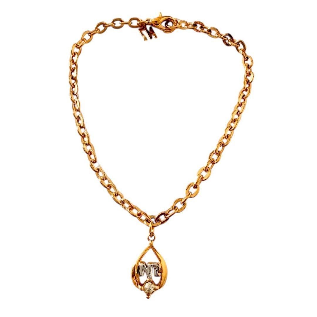 NINA RICCI Gold Tone Bracelet Dainty Chain Charm Minimalist Women Gift