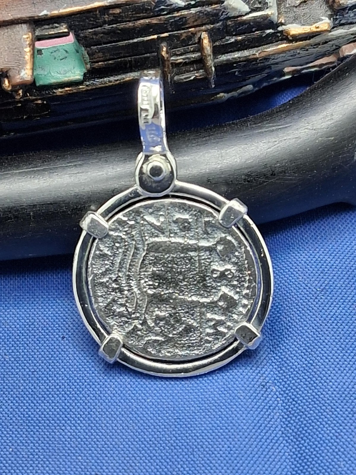 Sterling Silver Replica Atocha Shipwreck Piece of Eight Pirate Coin Pendant