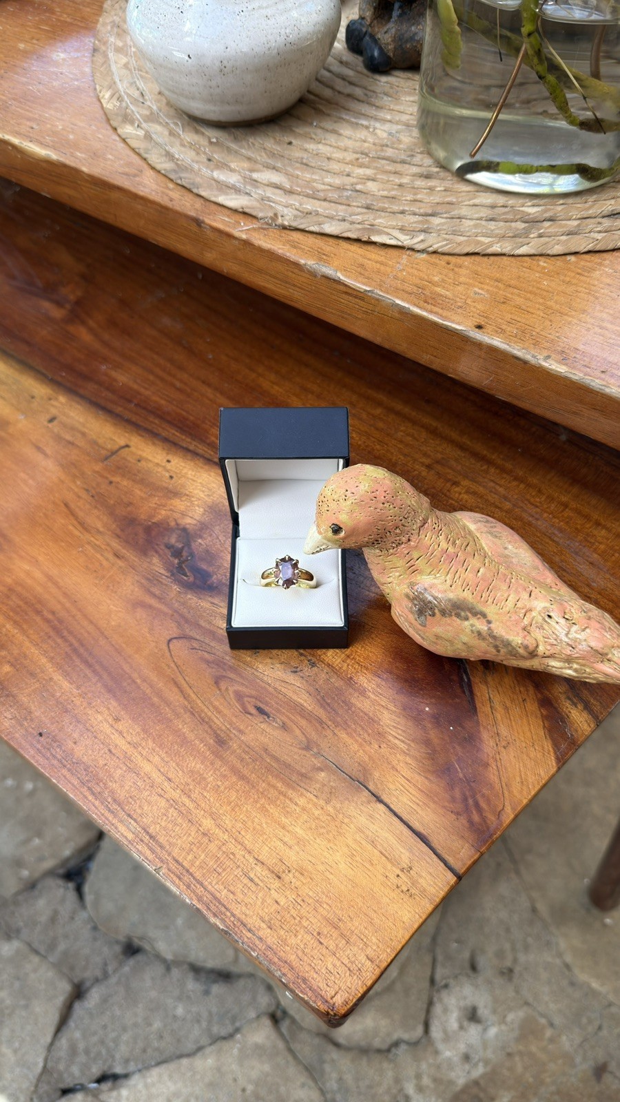 18K Solid Yellow Gold Natural Colour-Change Sapphire Solitaire Ring — 4.33ct