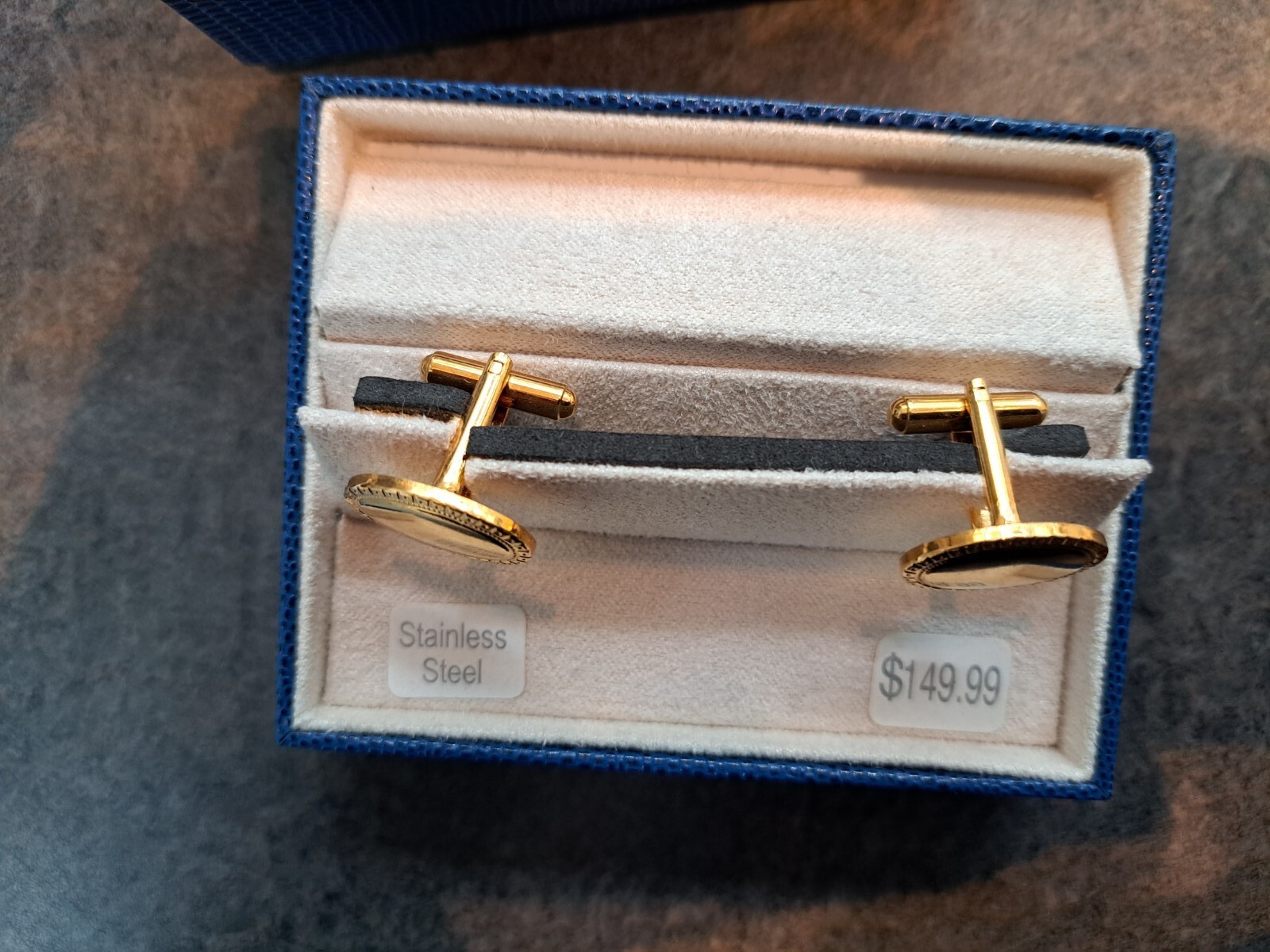 Gold Plated Speidel Portfolio Cufflinks Oval Shaped Premium S. Steel Metal