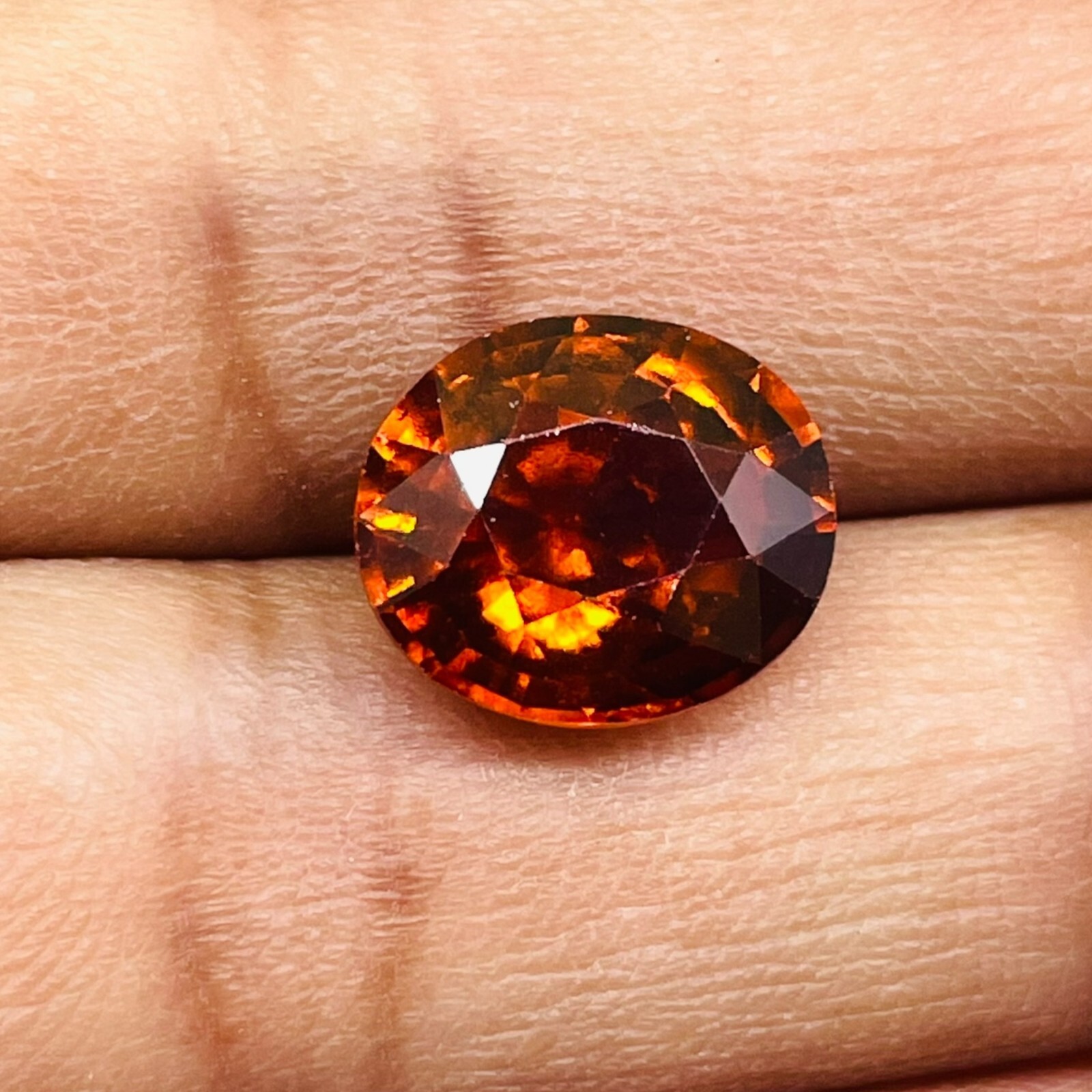 6.45 Cts Certified Natural Hessonite Garnet Ceylon AAA Loose Untreated Gemstone
