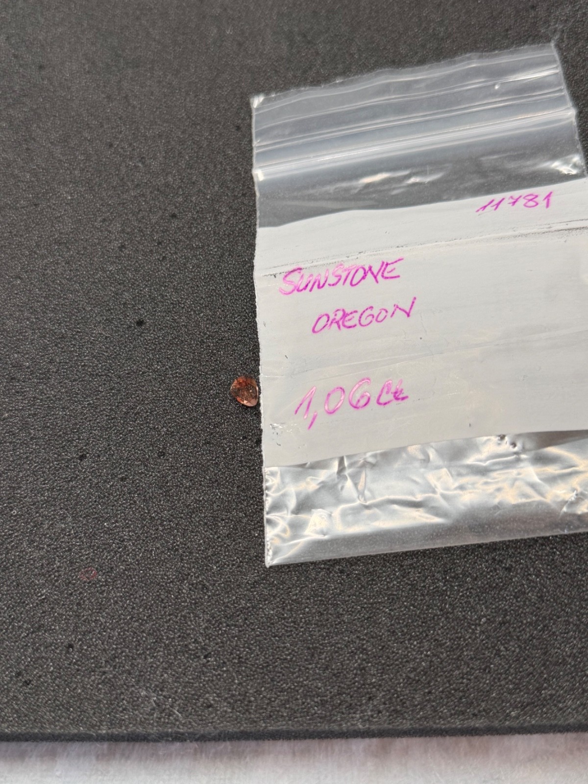 1.06ct Certified Oregon Sunstone Gold Green Pink Dichroic Schiller Trillion Cut