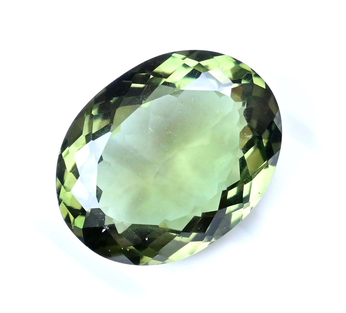 28.75 Ct Natural Greenish Moldavite Oval Certified Flawless Loose Gemstone