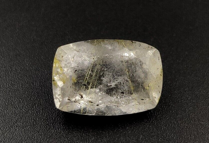 Rutilated Quartz Loose Gemstone 14X9.7X7mm Cushion Faceted Cut W8