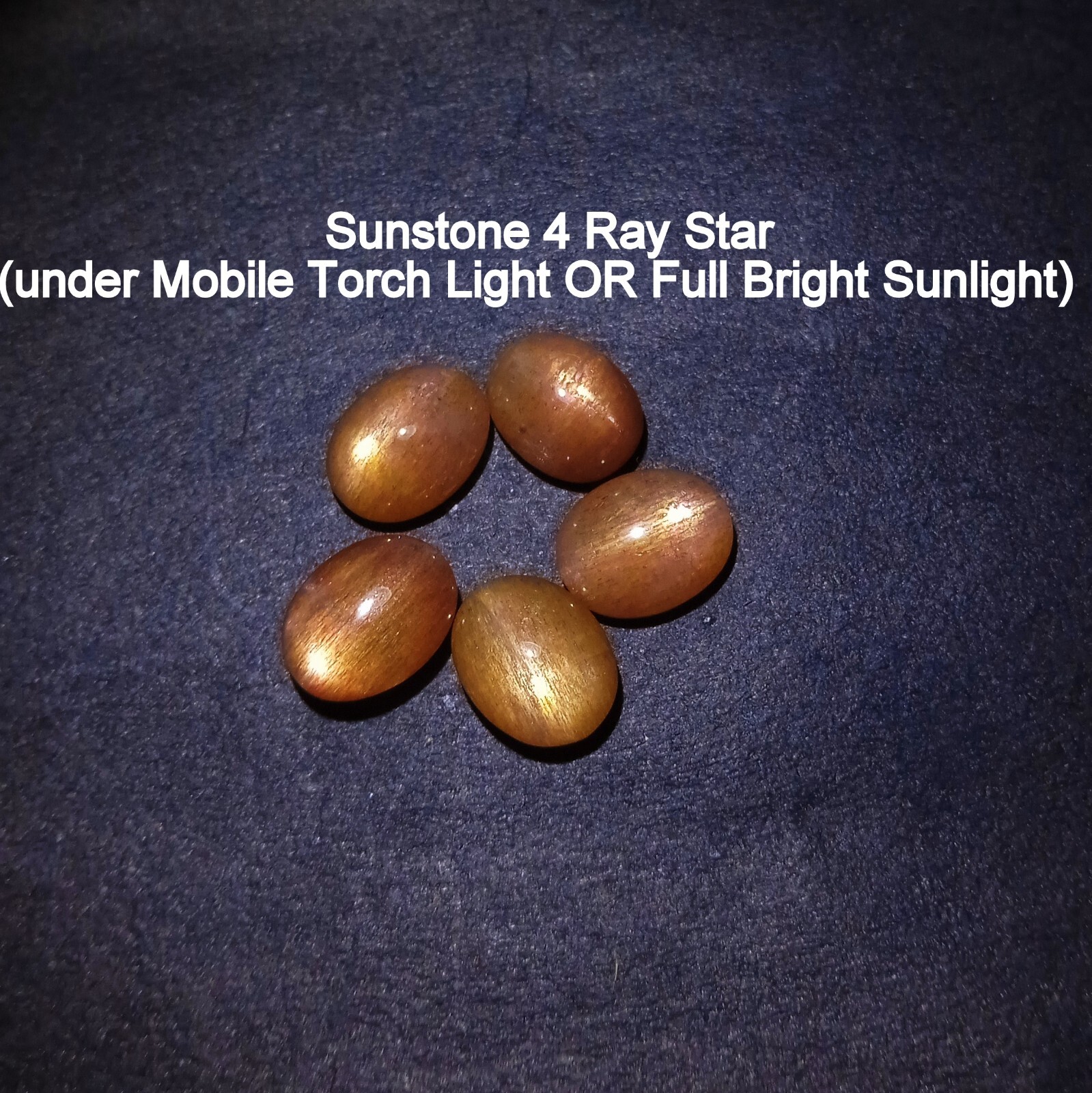 9.2 Carat 9×7 MM Natural Golden Brown Sunstone Oval Shape 5 Piece Lot Cabochon