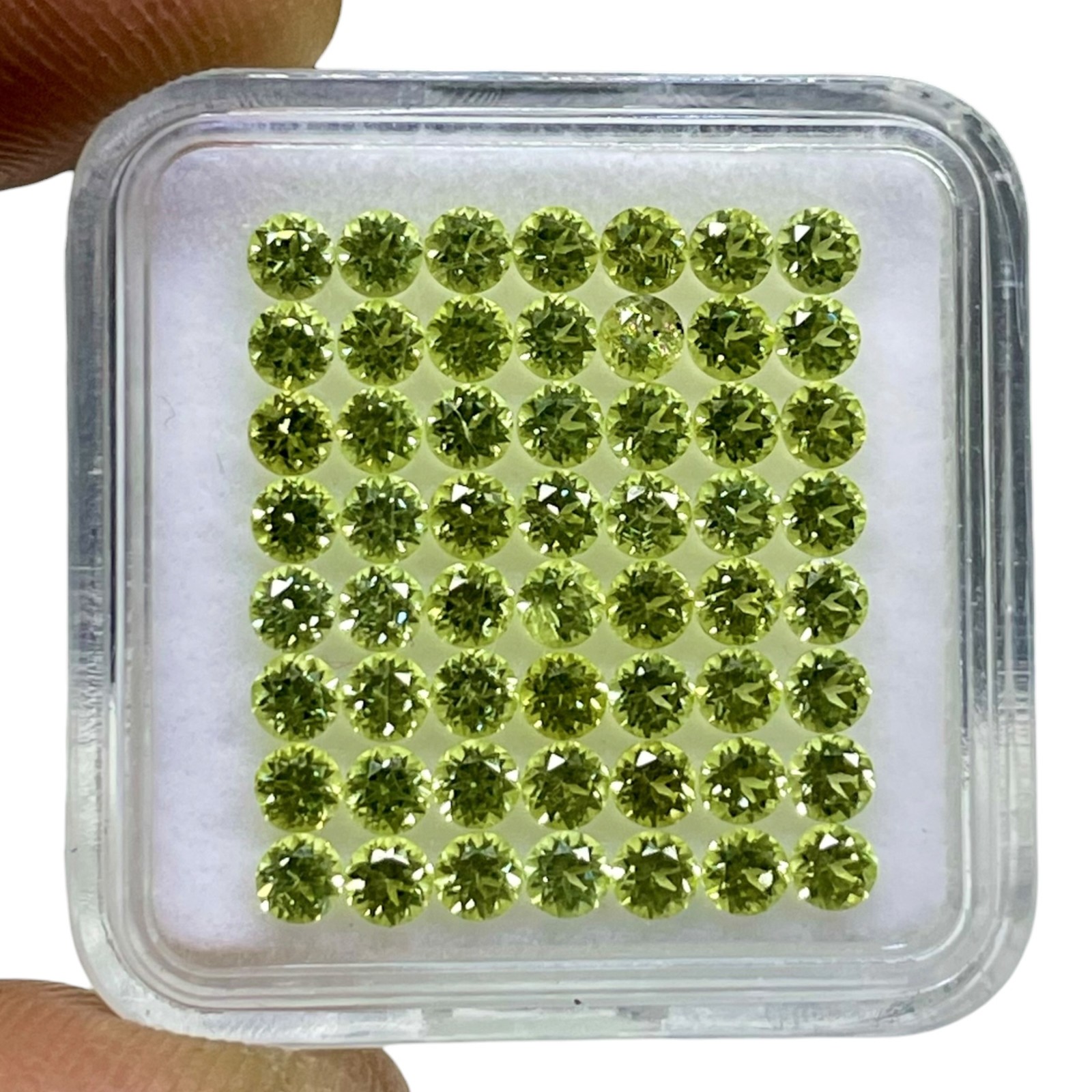 VVS 50 Pcs Natural Peridot 2.75mm Round Diamond Cut Loose Untreated Gemstones