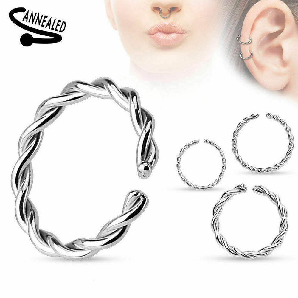 Bendable Annealed Nose Ear Hoop Breaded 20G 18G 16G 14G Annealed and Rounded End
