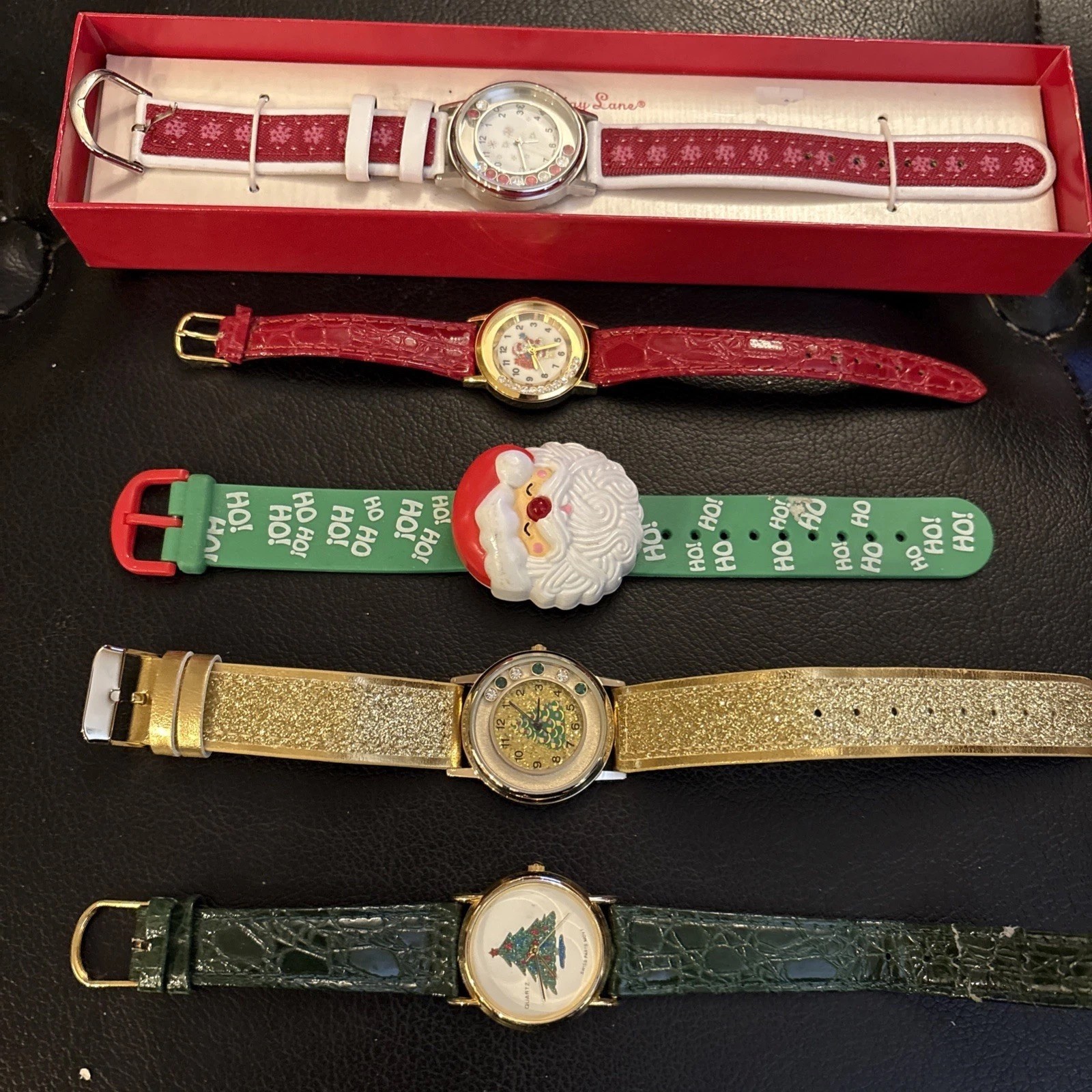 5 Christmas Watches VTG+NIB +Avon Kringle Jingle musical