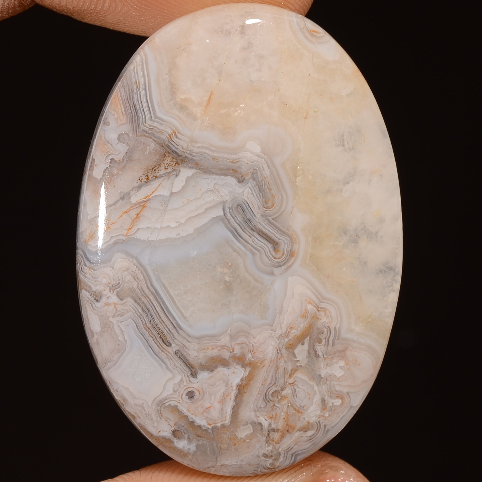 Natural Crazy Lace Agate Oval Cabochon Loose Gemstone 58 Ct. 39X27X5 mm EE-45898