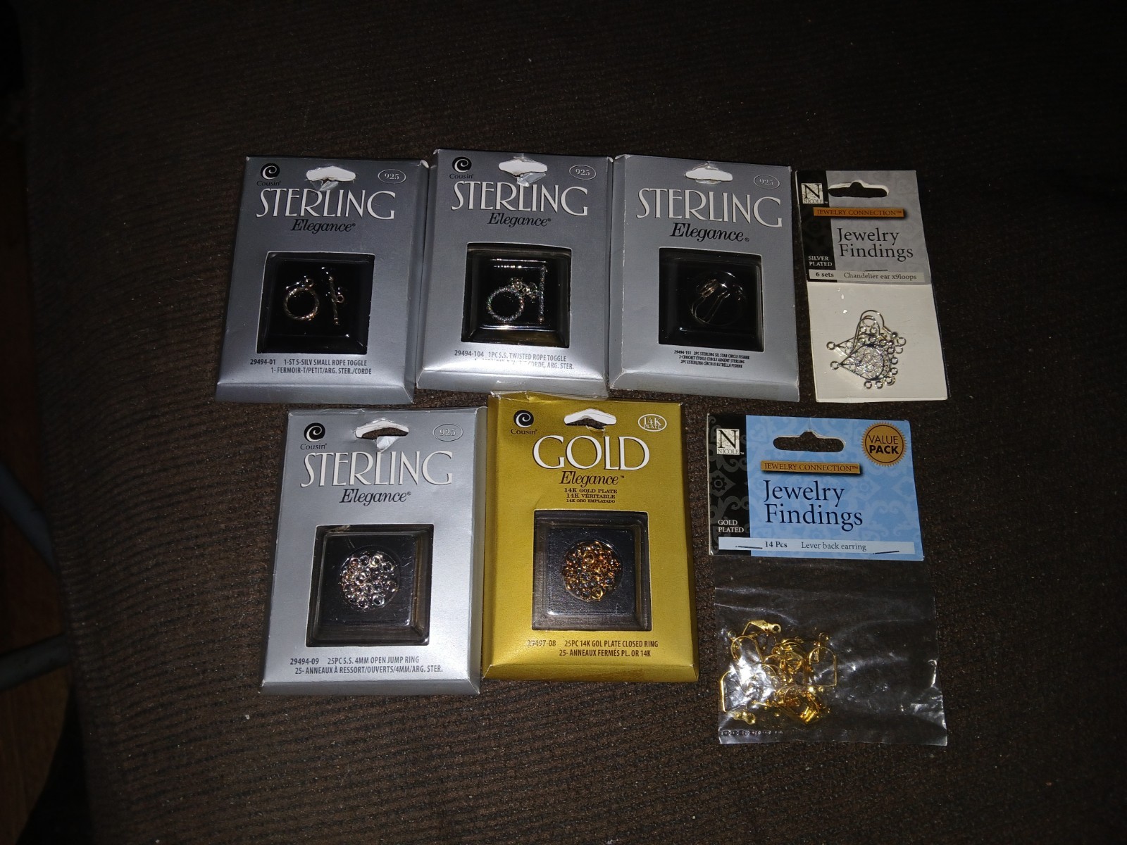 Lot of Sterling Silver & Gold Plated Elegance Findings- Vintage Estate Find New.