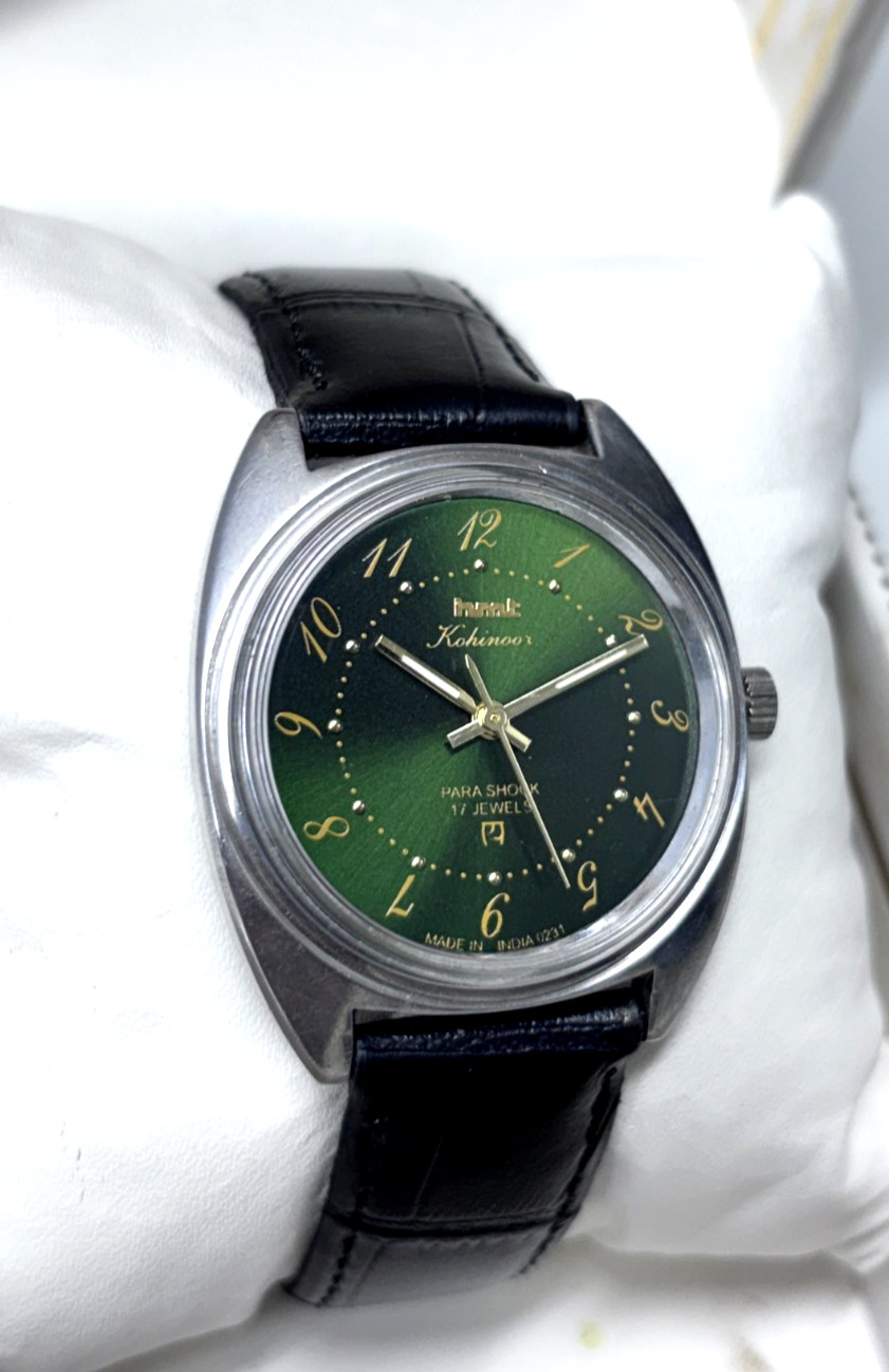 Vintage HMT Kohinoor Green 17 Jewels Mechanical Hand Winding Men’s Wrist Watch