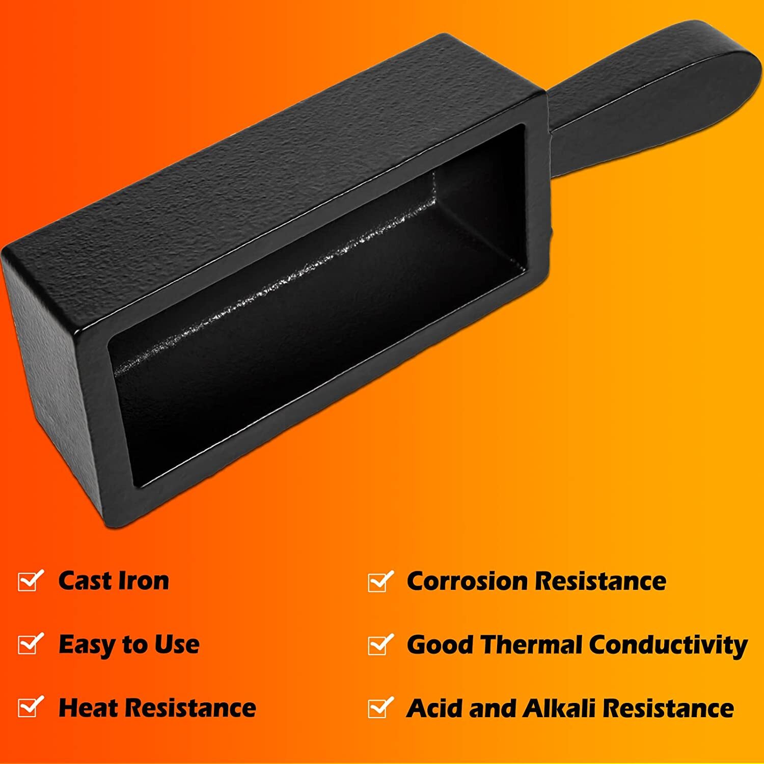 100 oz Cast Iron Loaf Bar Ingot Mold Melting Casting Gold Silver Copper Scrap