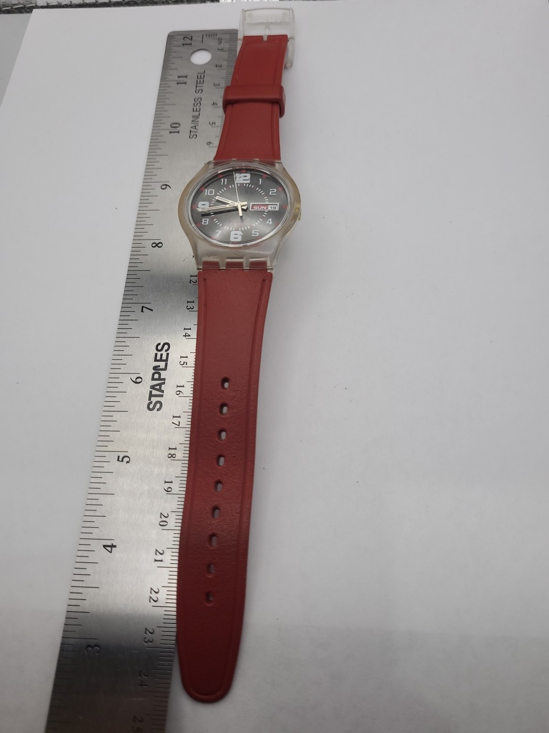 Vintage Swatch Analog Quartz Mens Watch “Ruby Touch” New Battery Working
