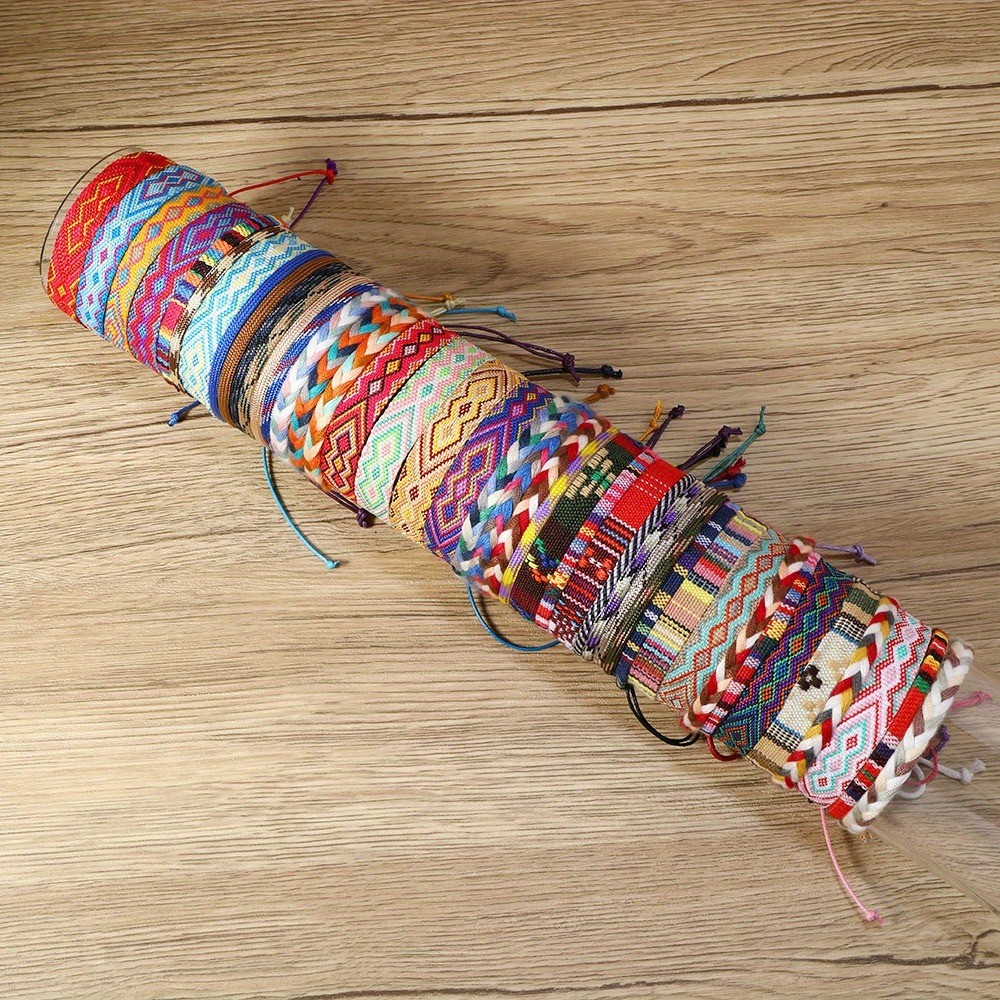 Random 24/36pcs Handmade Bracelets Wristband Tibetan Nepal Rope Boho Cuff Bangle