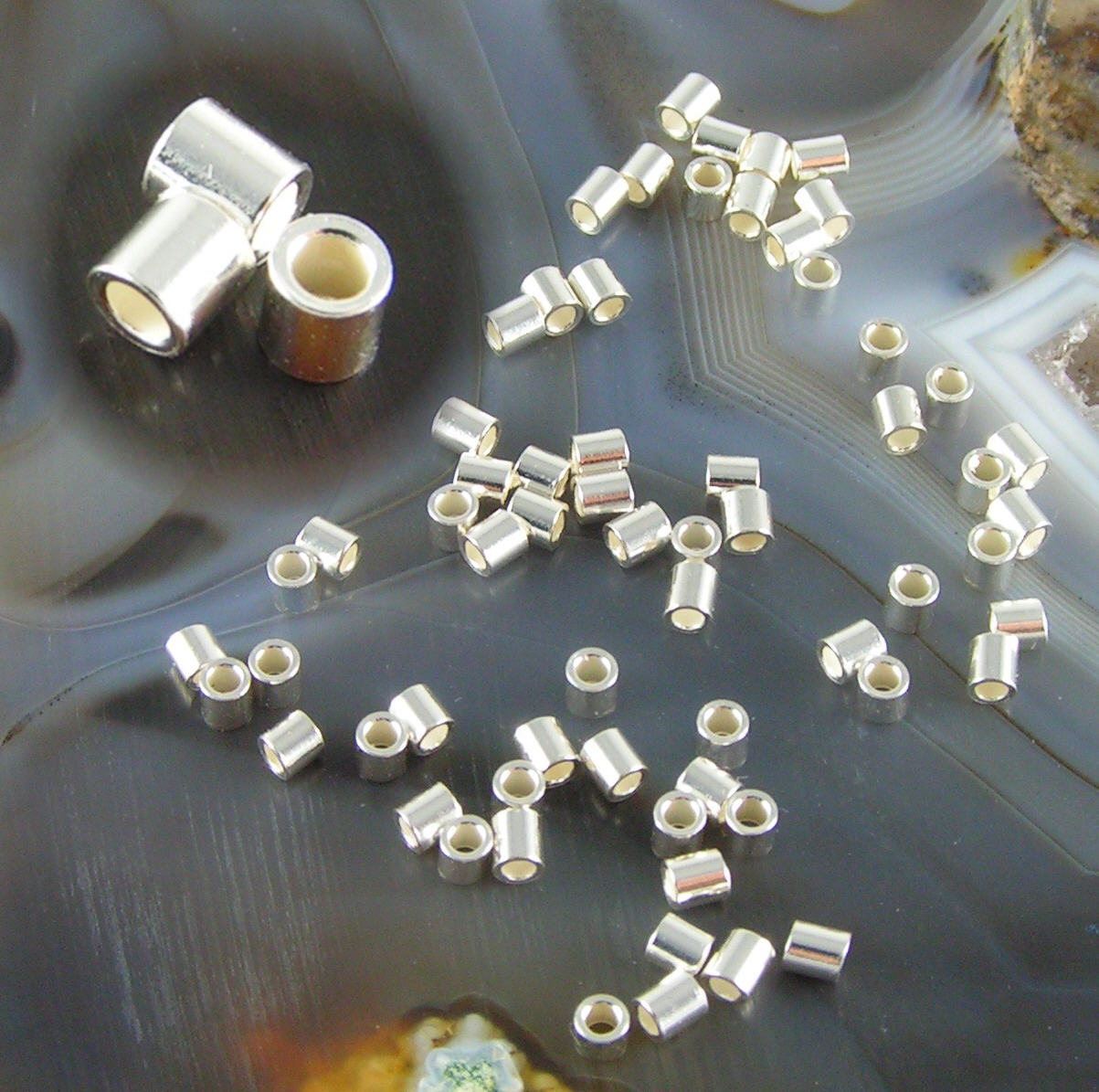 500 ea CRIMP TUBE BEADS Sterling Silver 2x2mm