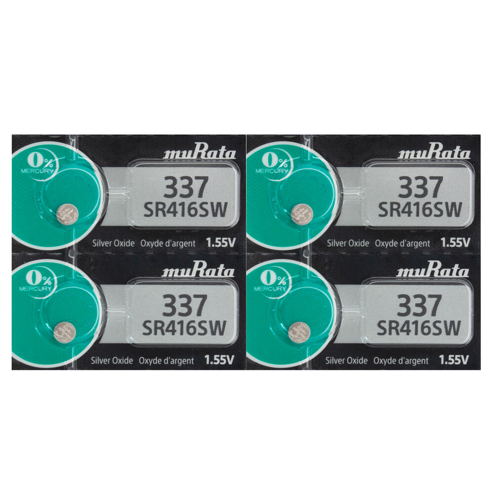 4 PCS MURATA 337 WATCH BATTERIES SR416SW SR416W – Replaces Sony
