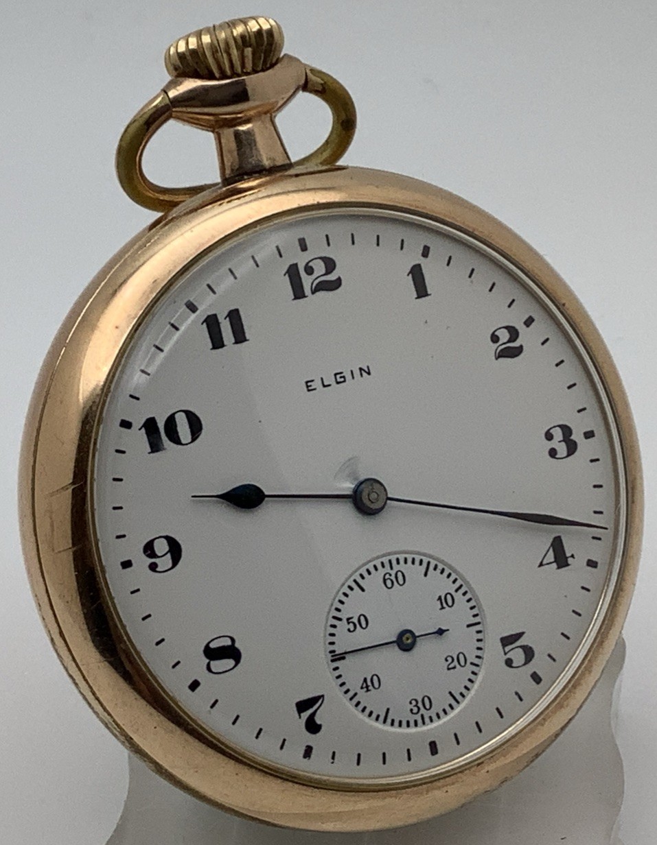 1924 Elgin Grade 291 16s Model 7 7J Gold Filled Pocket Watch RUNS