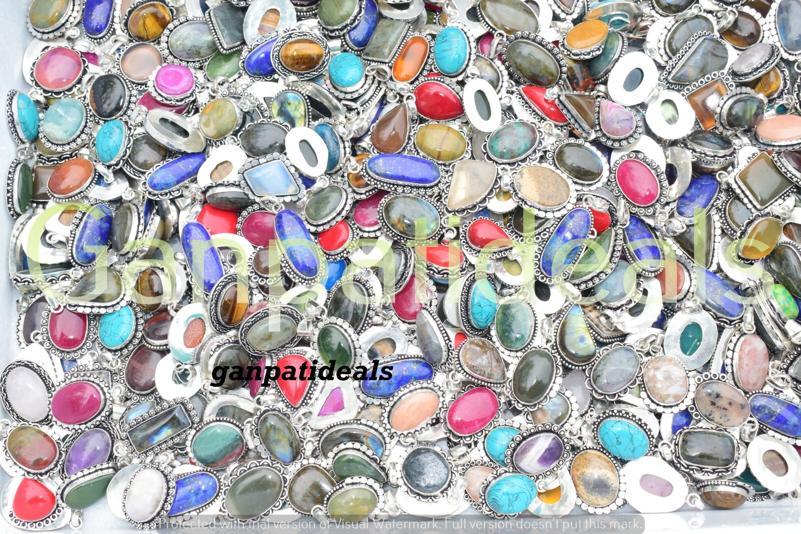BULK LOT !! Opalite & Mix Gemstone Wholesale Pendants 925 Silver Plated Lots