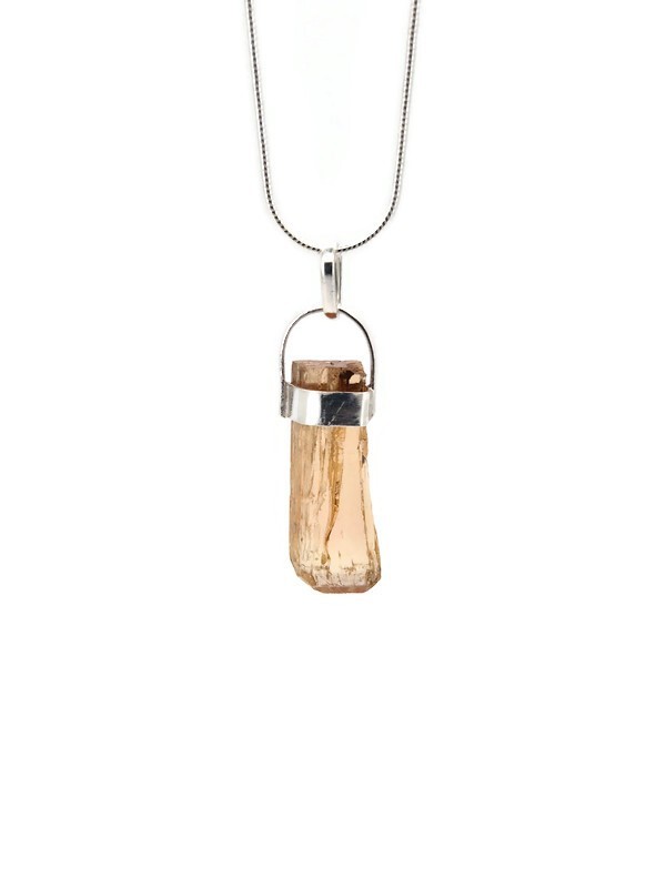 Imperial Topaz Pendant Unisex Unique Shape Father’s Day Gift NOVEMBER BIRTHSTONE