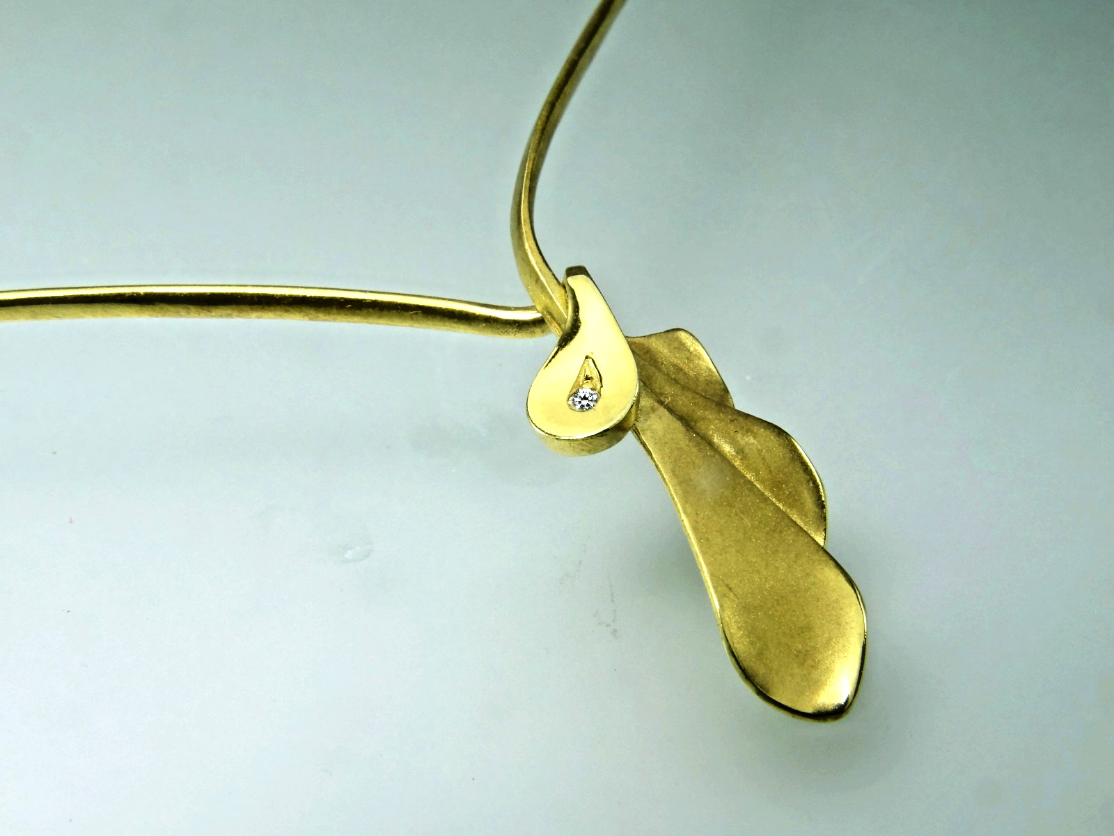 Choker diamond, Ehinger & black, gold 585, necklace gold 585, diamond, E&S