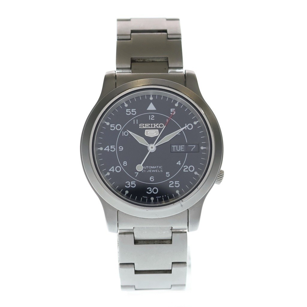 Seiko 5 SNK809K1 Automatic Mens Watch Black Dial Exhibition Caseback Silver