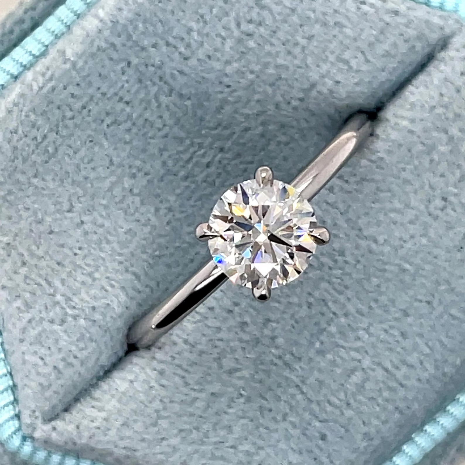 Lab Grown Diamond Solitaire Engagement Minimalist Ring Gold Plated 925 Silver